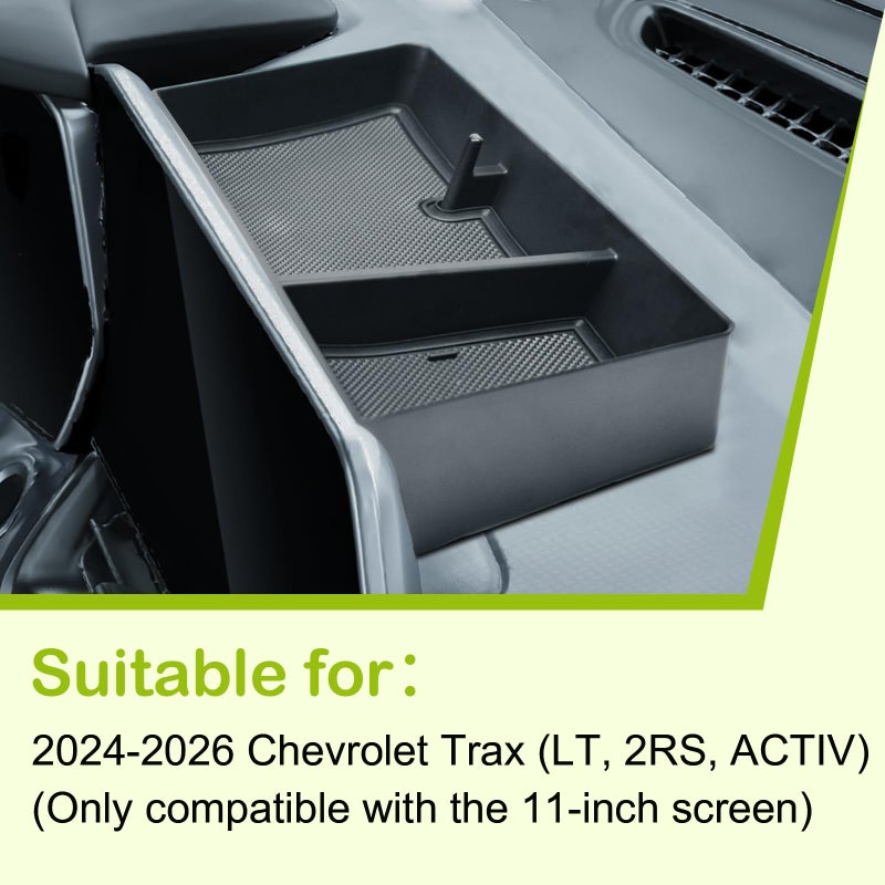 HGWEI Dash Storage Tray Compatible with Chevy Trax 2024 2025 2026 Interior Accessories Center Console Dashboard Organizer for Trax (LT/2RS/ ACTIV) Behind 11-inch Display Screen Mounted Holder - Image 2