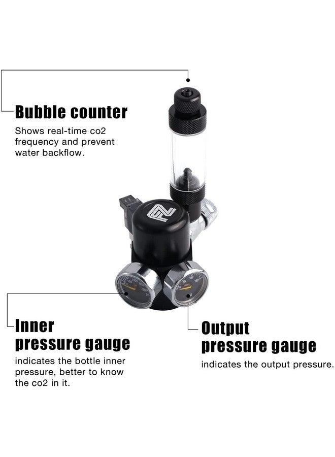 Fzone Aquarium Co2 Regulator For Paintball With Dc Solenoid And Aluminum Alloy Bubble Counter And Check Valve - Image 2