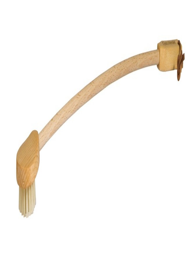 Redecker Natural Pig Bristle Back Scratcher Brush with Oiled Beechwood Handle, 20-1/2-Inches - Image 1