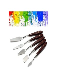 Artist Artist Painting Knives Set - 5 Pieces Painting Knives Stainless Steel Spatula Palette Knife Oil Painting Accessories Color Mixing Set for Oil, Canvas, Acrylic  - Image 3