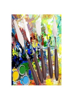 Artist Artist Painting Knives Set - 5 Pieces Painting Knives Stainless Steel Spatula Palette Knife Oil Painting Accessories Color Mixing Set for Oil, Canvas, Acrylic  - Image 5