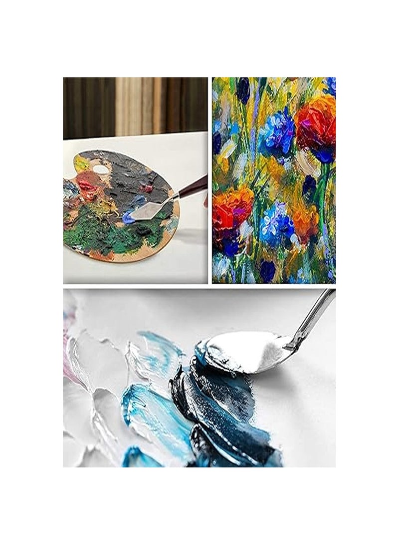 Artist Painting Knives Set - 5 Pieces Painting Knives Stainless Steel Spatula Palette Knife Oil Painting Accessories Color Mixing Set for Oil, Canvas, Acrylic