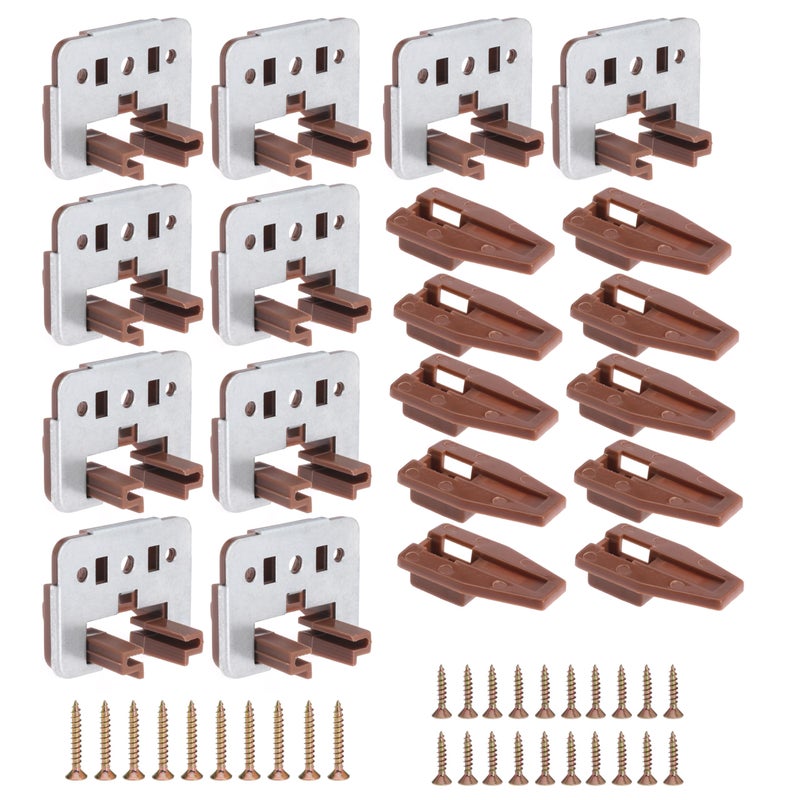 Seweder 10Pcs Drawer Slide Track Guide Glide With Drawer Guide Metal Backing And Drawer Stop For Center Mount Drawer For Dressers For Nightstand For Rite-Trak I 168 Drawer Slide Systems - Image 1
