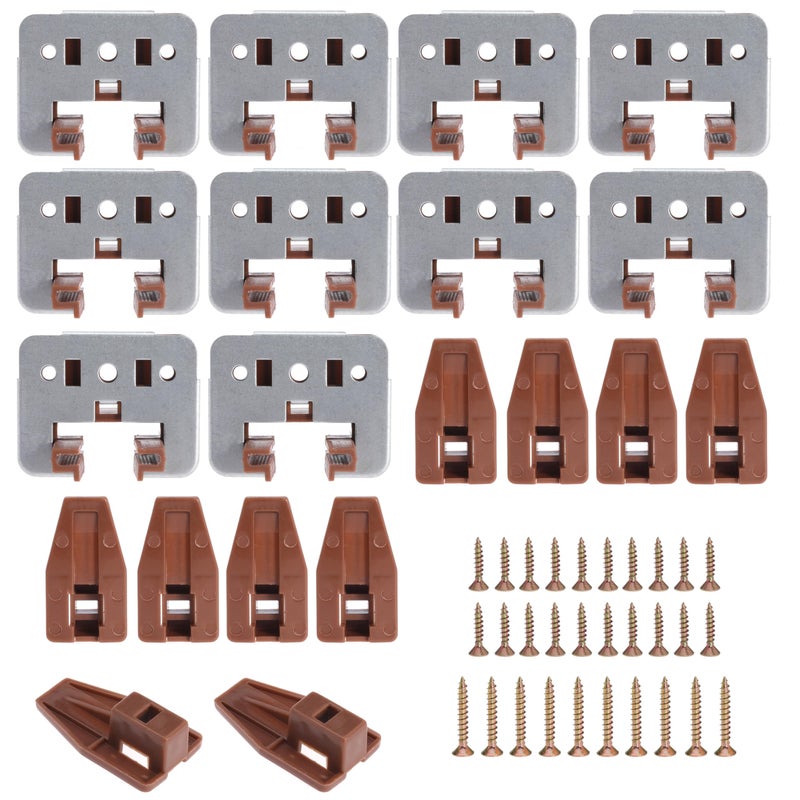 Seweder 10Pcs Drawer Slide Track Guide Glide With Drawer Guide Metal Backing And Drawer Stop For Center Mount Drawer For Dressers For Nightstand For Rite-Trak I 168 Drawer Slide Systems - Image 2