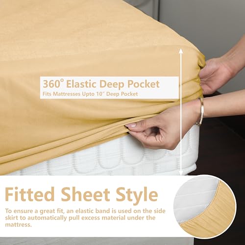 Daksh 100% Waterproof Mattress Protector Single Size, Ultra Soft Cotton Feel Terry Mattress Cover, Breathable & Hypoallergenic Fitted Bed Protector Cover - 78"x36", 6.5x3 Feet, Single Size, Beige - Image 4
