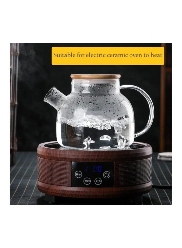 بريمو بلس طقم إبريق شاي زجاجي مقاوم للحرارة شفاف 1000مل - Image 5