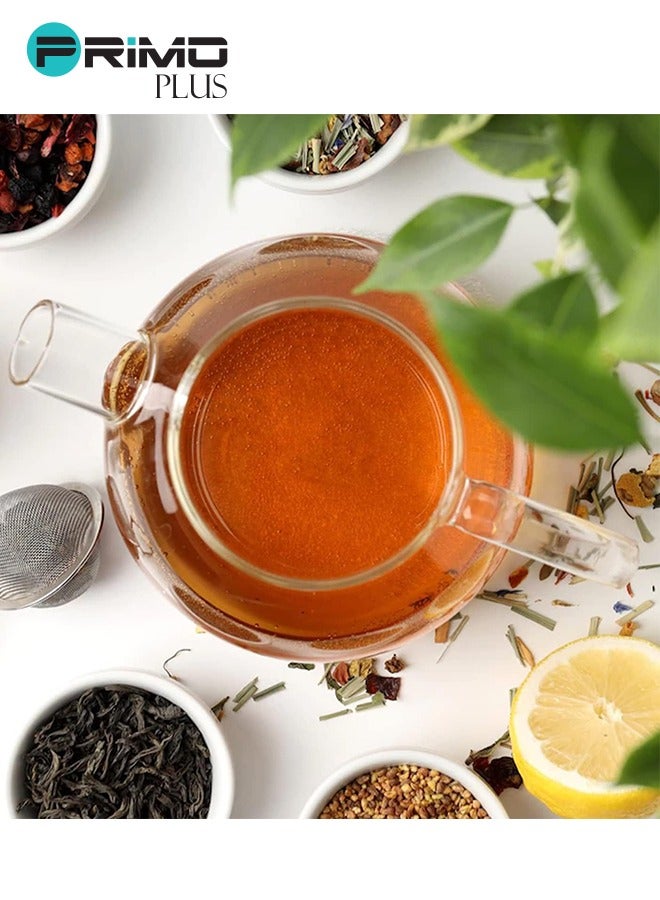 بريمو بلس طقم إبريق شاي زجاجي مقاوم للحرارة شفاف 1000مل - Image 4