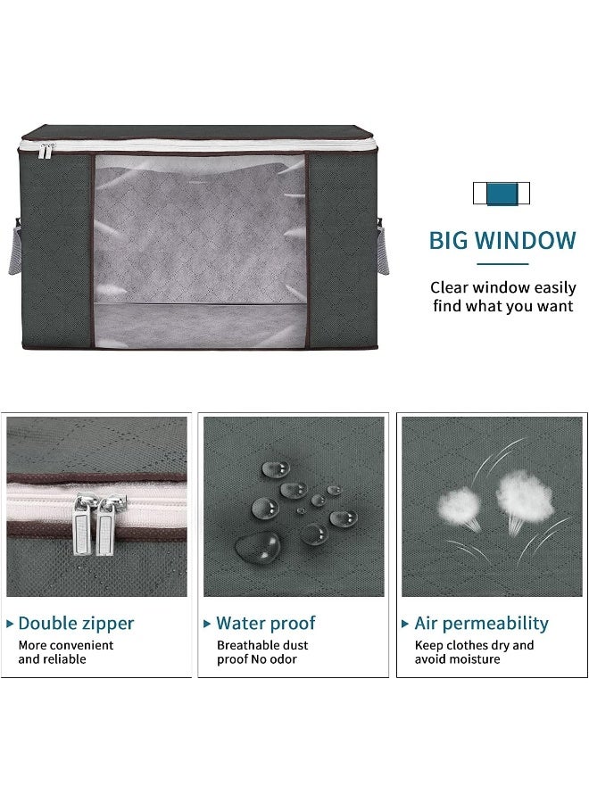 SKY-TOUCH 3 Pieces Large Capacity Sized Bags, Clothes Storage Bag Organizers, Foldable, Durable and Space Saver with See-Through Window and Carry Handles  - Image 4