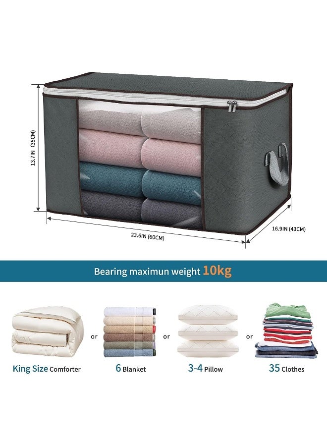 SKY-TOUCH 3 Pieces Large Capacity Sized Bags, Clothes Storage Bag Organizers, Foldable, Durable and Space Saver with See-Through Window and Carry Handles  - Image 2
