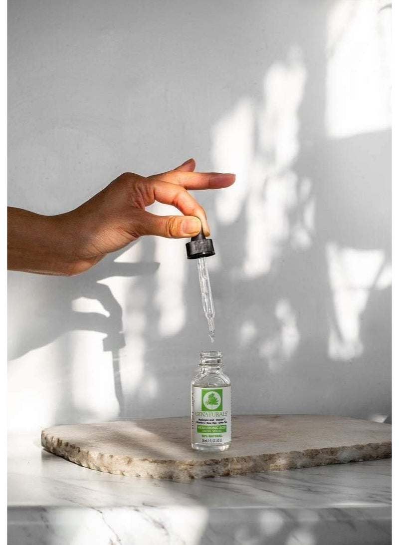 OZ Naturals Oznaturals Hyaluronic Acid Facial Serum (Rose Hips Extract, Hyaluronic Acid, Green Tea, Vitamin C, Vitamin E) 30ml - Image 2