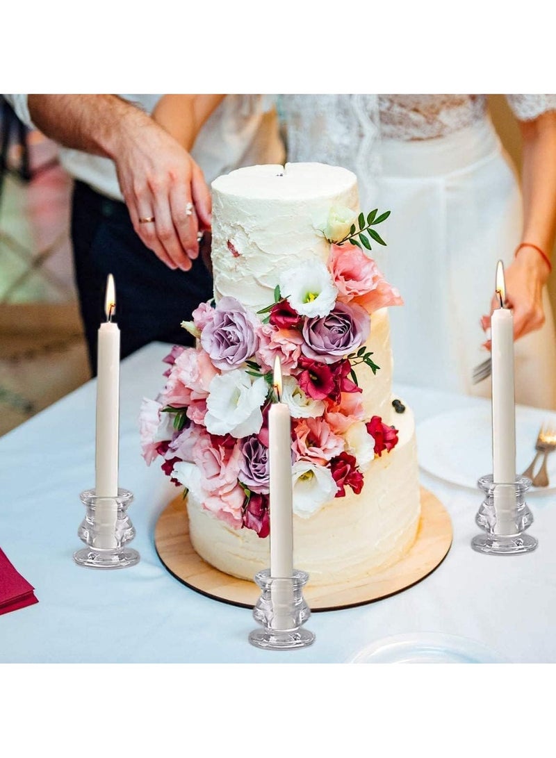 4Pcs Candlestick Holders Bulk,Taper Candle Holders for Table Centerpiece - Thick Glass Candle Holders for Wedding, Party and Festival Decoration - Image 5