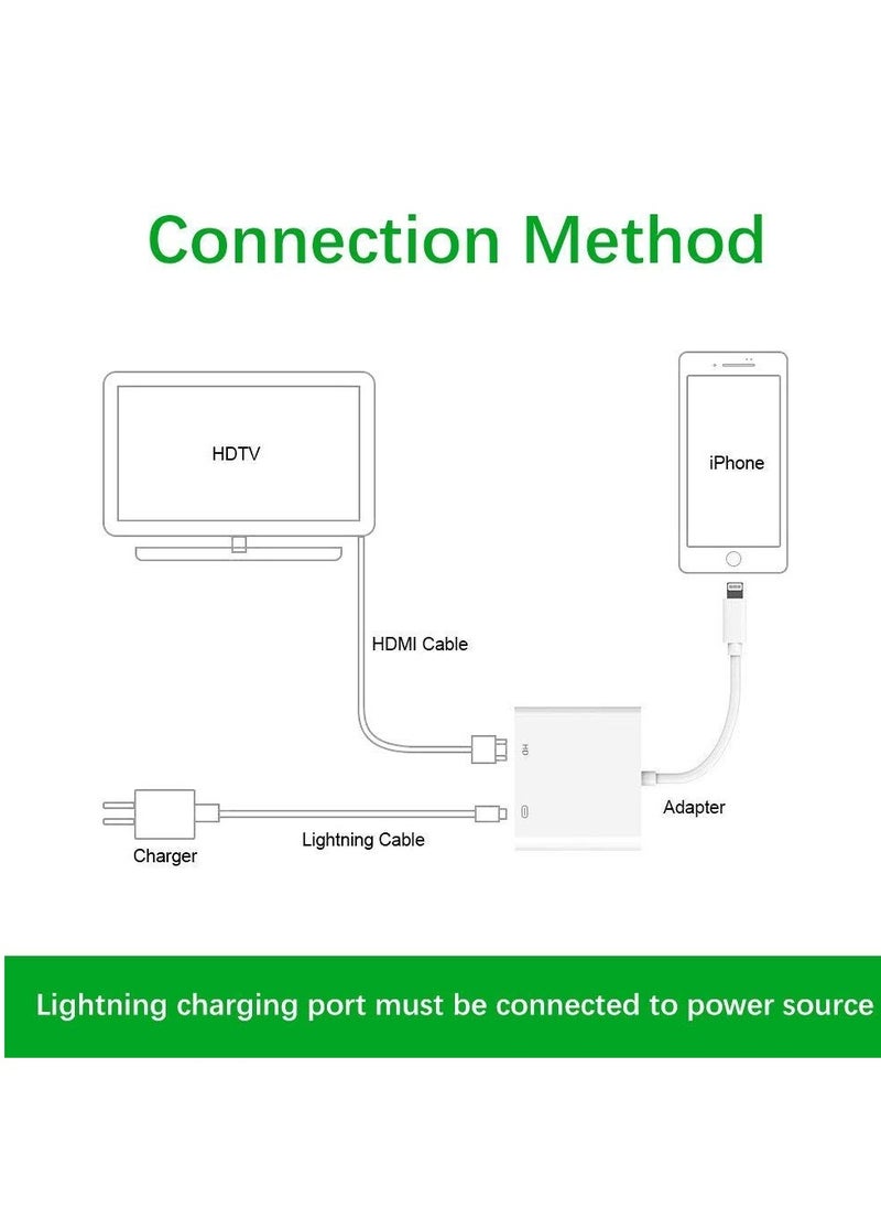 ELTRAZONE - HDMI Adapter – 1080P Digital AV Connector with Charging Port, HDMI Cable Adapter for Phone/Pad, Requires Power Supply - Image 1