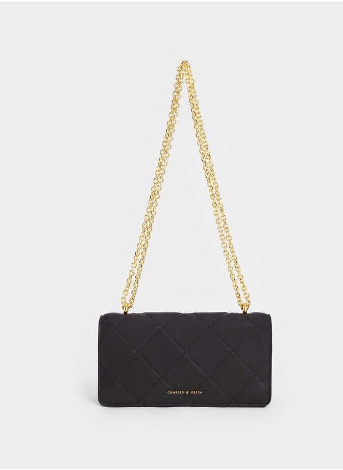 Charles & Keith - Paffuto Chain Handle Furry Long Wallet - Image 1