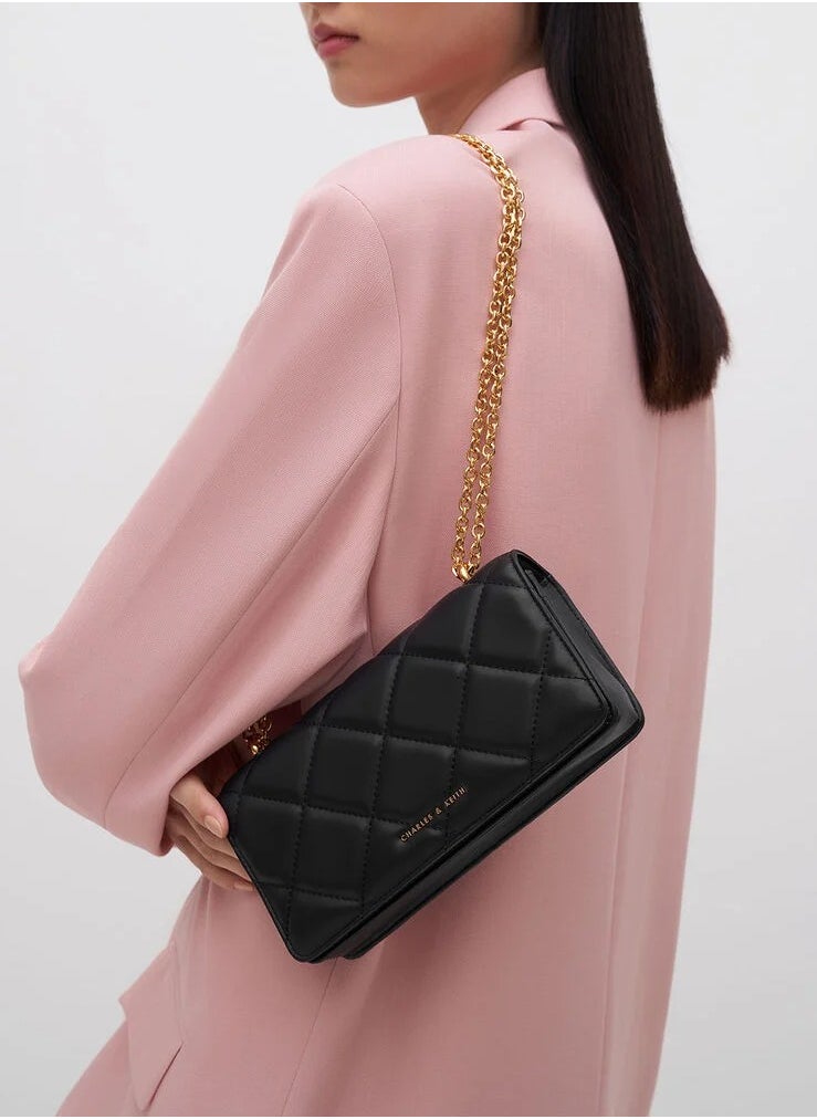 Charles & Keith - Paffuto Chain Handle Furry Long Wallet - Image 1