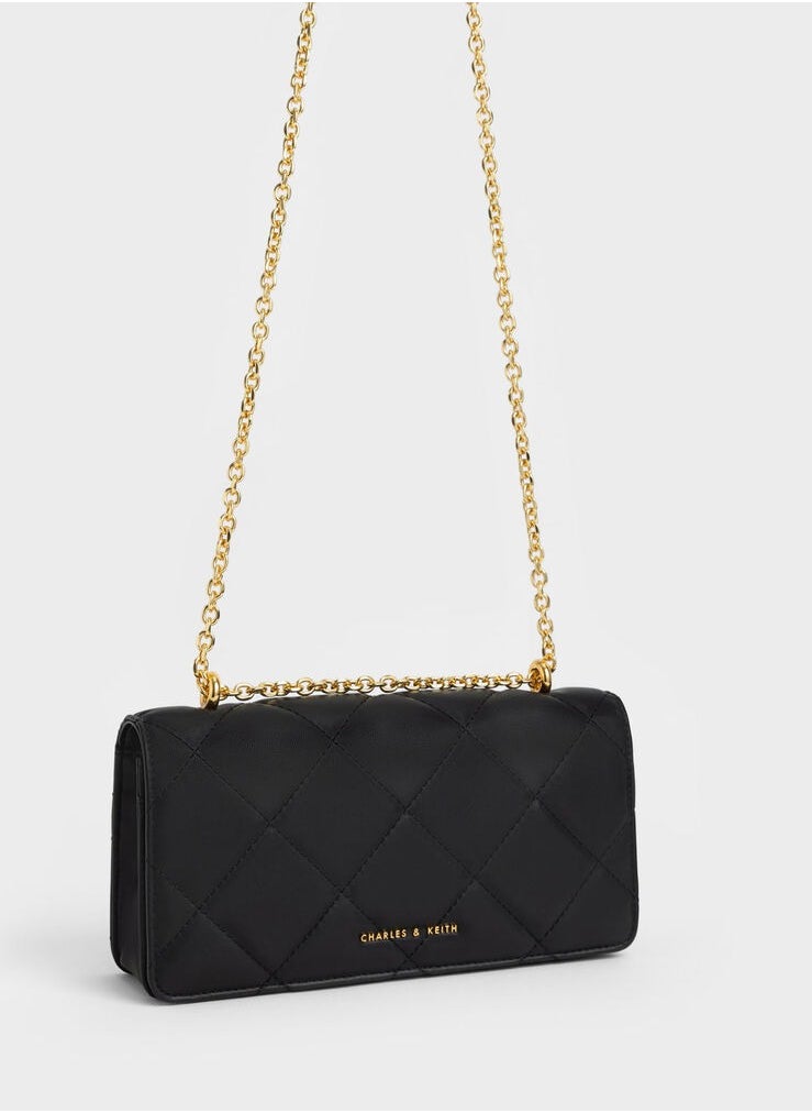 Charles & Keith - Paffuto Chain Handle Furry Long Wallet - Image 1