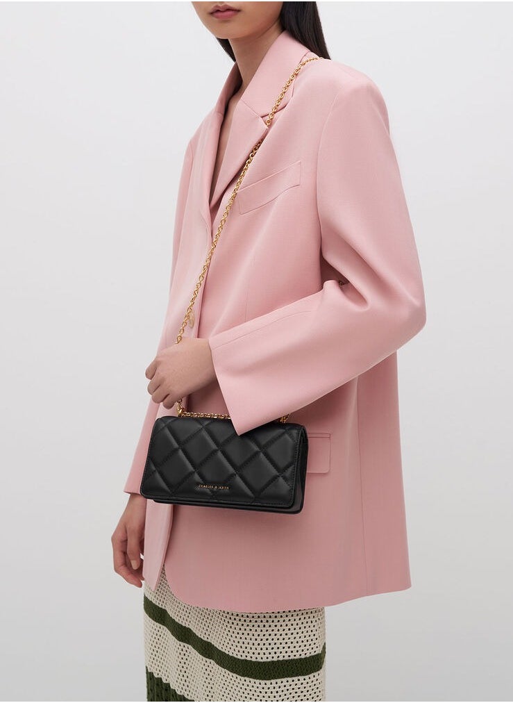 Charles & Keith - Paffuto Chain Handle Furry Long Wallet - Image 1