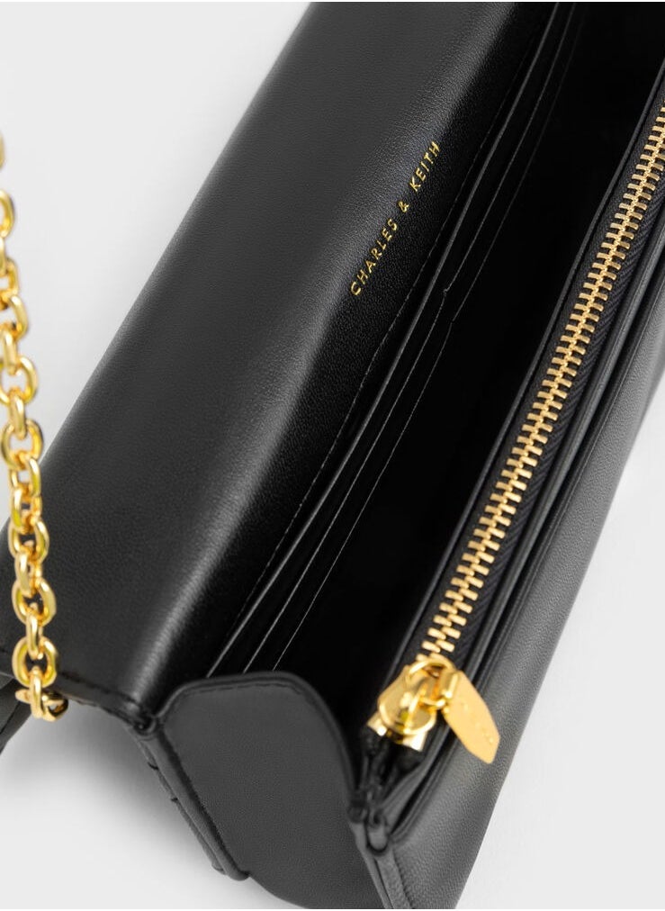 Charles & Keith - Paffuto Chain Handle Furry Long Wallet - Image 1