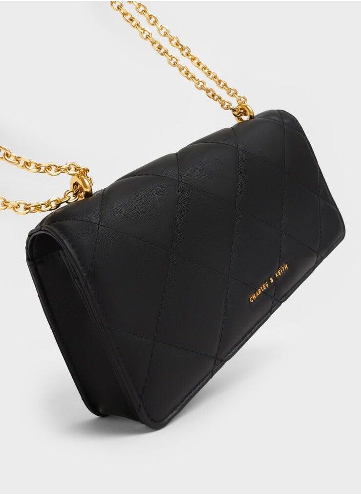 Charles & Keith - Paffuto Chain Handle Furry Long Wallet - Image 1