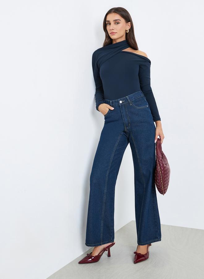Styli Women High Rise Wide Leg Jeans - Image 1