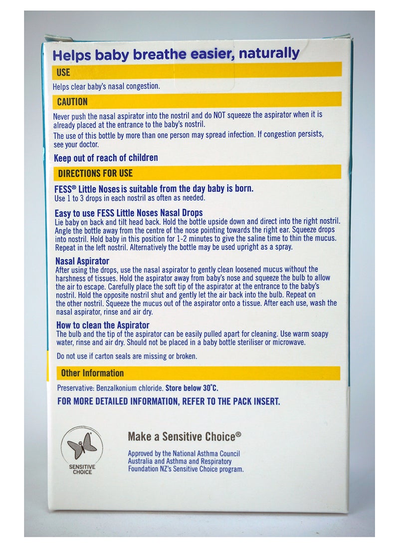 FESS Little Noses Saline Nasal Drops-25Ml  - Image 3