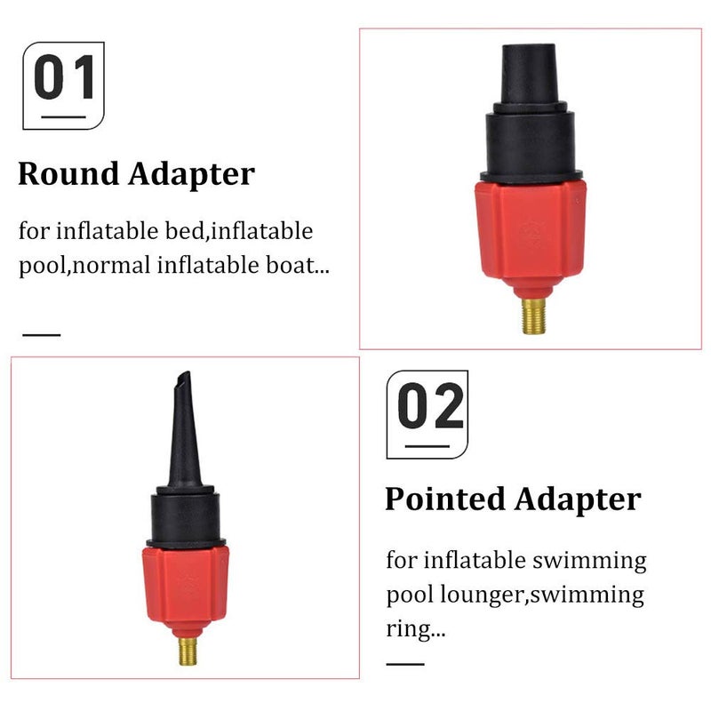 BUENNUS Car Compressor to Inflatable Pump Valve Adapter, 4 Nozzle Adapter for Air Mattress, Swimming Ring/Pool, Inflatable Bed/Sofa, Boat, Kayak, SUP, Black, Portable - Image 4