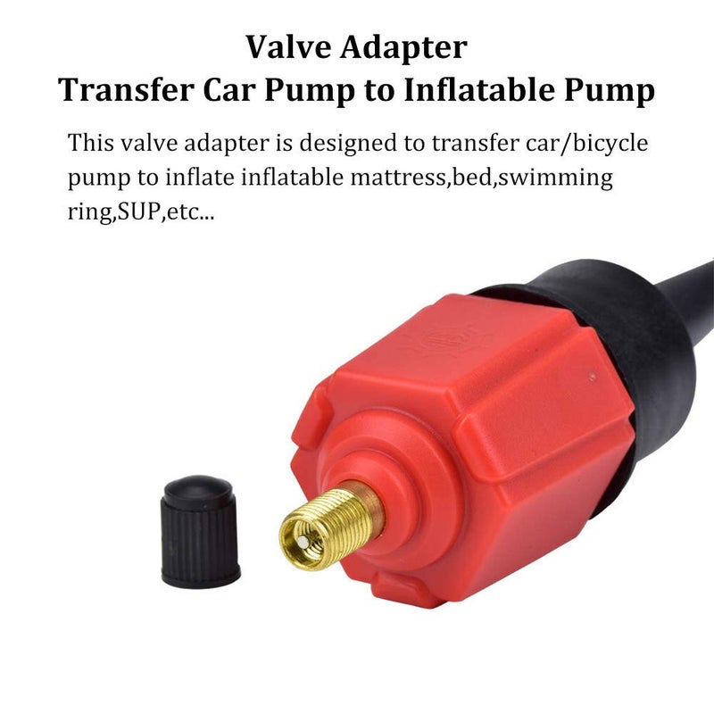 BUENNUS Car Compressor to Inflatable Pump Valve Adapter, 4 Nozzle Adapter for Air Mattress, Swimming Ring/Pool, Inflatable Bed/Sofa, Boat, Kayak, SUP, Black, Portable - Image 3