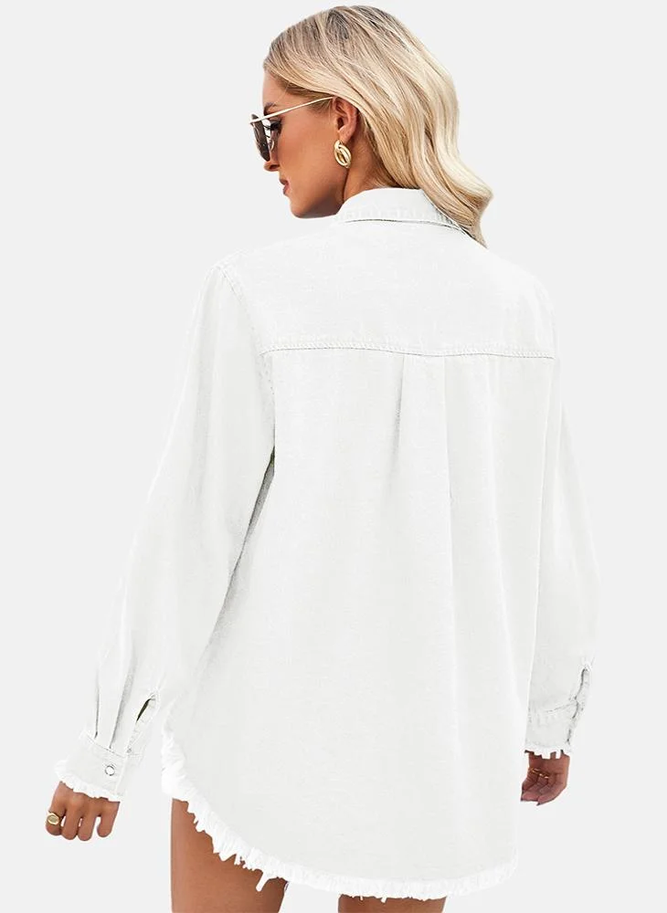 YUNIQEE White Plain Regular Fit Shirt