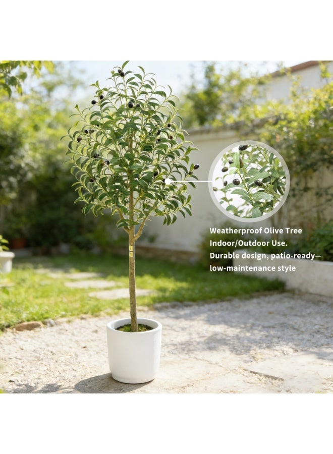 Artificial Olive Tree Potted Plant, 150cm Realistic Faux Indoor Greenery Floor Decor for Home & Office, Fade-Resistant Materials - Image 3