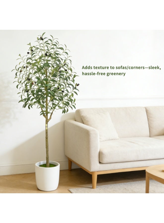 Artificial Olive Tree Potted Plant, 150cm Realistic Faux Indoor Greenery Floor Decor for Home & Office, Fade-Resistant Materials - Image 4