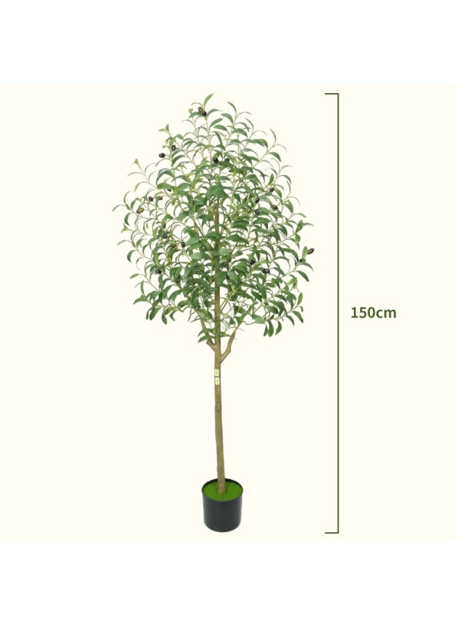 Artificial Olive Tree Potted Plant, 150cm Realistic Faux Indoor Greenery Floor Decor for Home & Office, Fade-Resistant Materials - Image 5