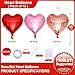 Lovoir 12 Pcs Red Heart Shape Foil Mylar Balloons 18 Inch Love Balloons for Valentines Day Birthday Party Decorations Wedding Engagement Romantic Decor Red Pearl Pink Rose Gold - Image 4