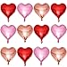 Lovoir 12 Pcs Red Heart Shape Foil Mylar Balloons 18 Inch Love Balloons for Valentines Day Birthday Party Decorations Wedding Engagement Romantic Decor Red Pearl Pink Rose Gold - Image 2