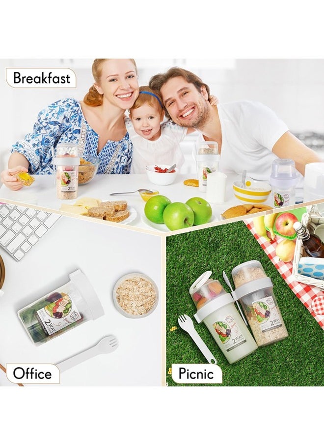 Portable Salad Cup, Oats Container, Yogurt Cups With Fork Cover Dip Box , Salad Shaker Cup,  Breakfast Salad Cup Salad Shaker Container , Salad Container Set, Cereal Cup , Food Storage Bento Box, School Lunch Box