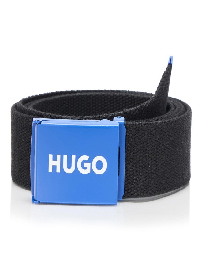 HUGO Logo Buckle Belt, black jade, One Size - Image 2