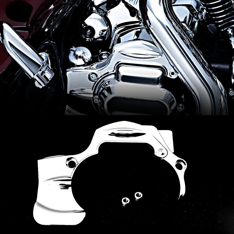 Chrome Transmission Shroud Cover For Harley Street Glide Road King FLHX FLHXS CVO 2009 10 11 12 13 14 15 16