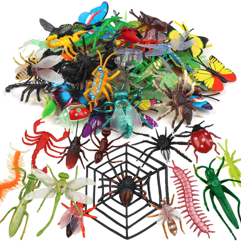 DOITEM Insect Bug Toy Figures for Kids 62Pack Realistic Insects Toy for Kid Colorful Assorted Play Bug for Children Toddler Education Insect Themed Party Gift for Halloween Filler Cupcake Topper - Image 3
