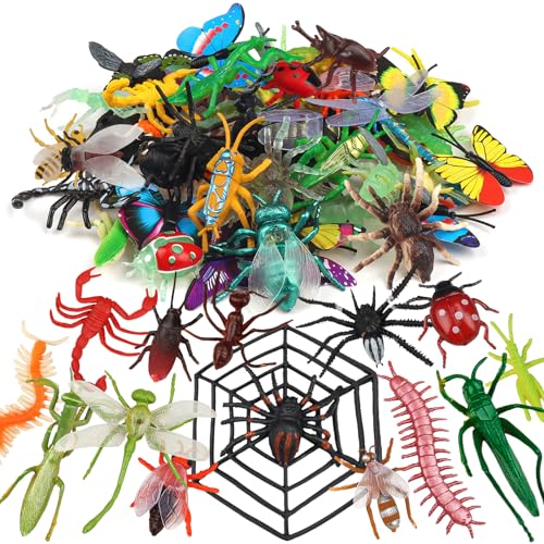 DOITEM Insect Bug Toy Figures for Kids 62Pack Realistic Insects Toy for Kid Colorful Assorted Play Bug for Children Toddler Education Insect Themed Party Gift for Halloween Filler Cupcake Topper - Image 1