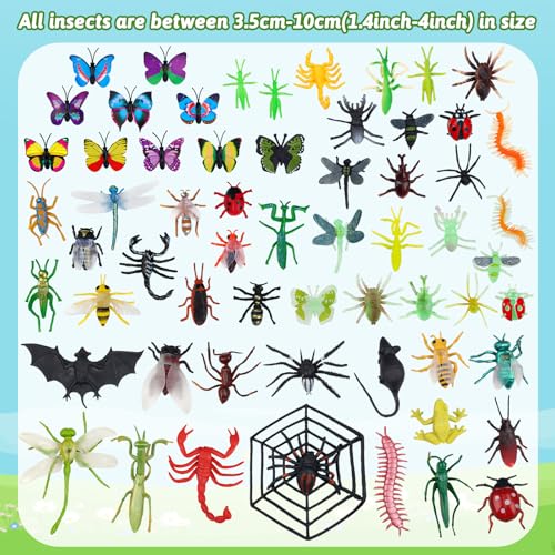 DOITEM Insect Bug Toy Figures for Kids 62Pack Realistic Insects Toy for Kid Colorful Assorted Play Bug for Children Toddler Education Insect Themed Party Gift for Halloween Filler Cupcake Topper - Image 5