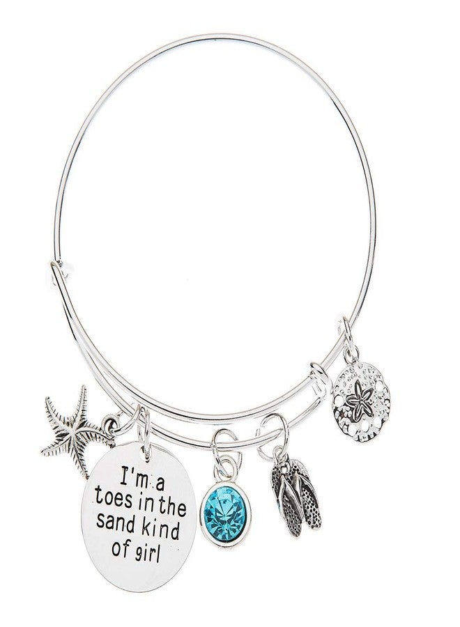 Infinity Collection Toes in the Sand Bracelet, Beach Jewelry, Gift for Women, Beach Girl, Sand Dollar Jewelry - Image 1