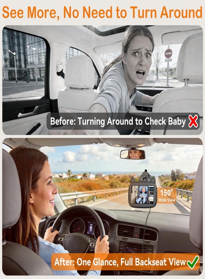 Befumly Wide Angle Car Camera for Baby: 150° HD Lens with Auto IR Night Vision Capture Entire Backseat for Safety Driving - Plug & Play Setup in 3-Minute Without Tools for New Parents - Befumly V30 - Image 2
