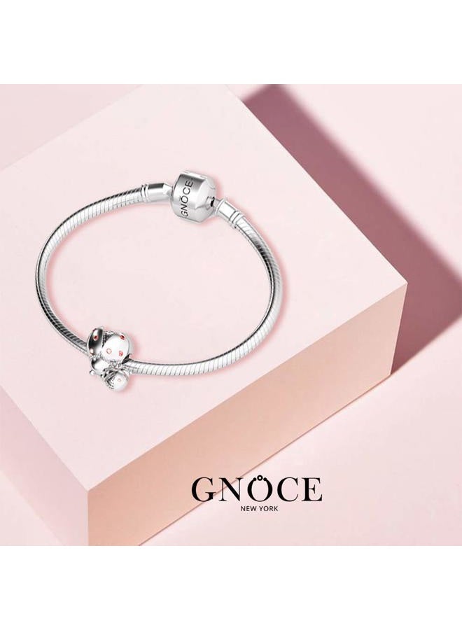 GNOCE Ladybug Charm 925 Sterling Silver "Be Thankful" Dangle Charm Cute Ladybug Bead For Bracelet/Necklace Women Girls Animal Lovers Gift, Metal - Image 2