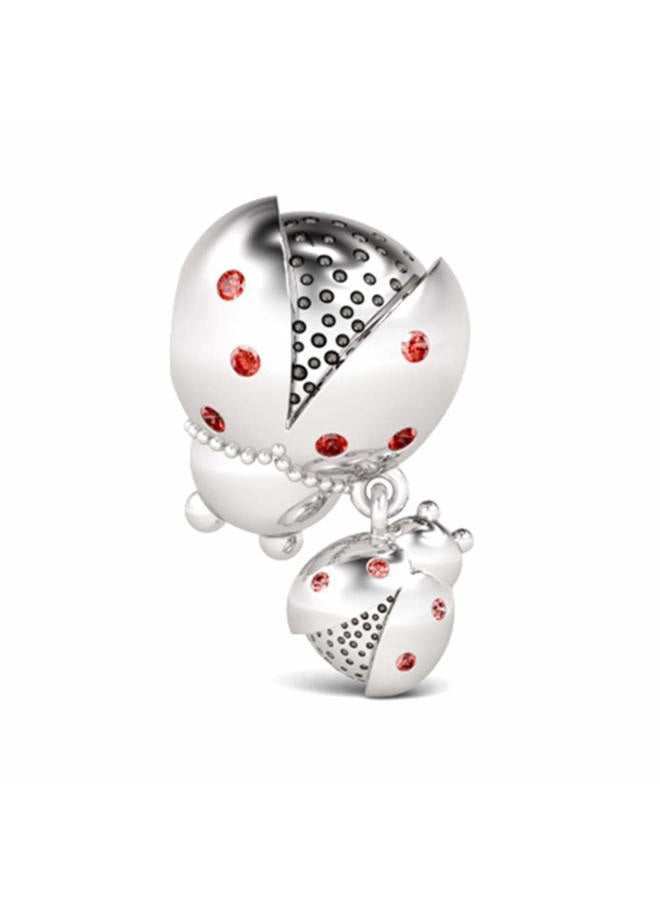 GNOCE Ladybug Charm 925 Sterling Silver "Be Thankful" Dangle Charm Cute Ladybug Bead For Bracelet/Necklace Women Girls Animal Lovers Gift, Metal - Image 1