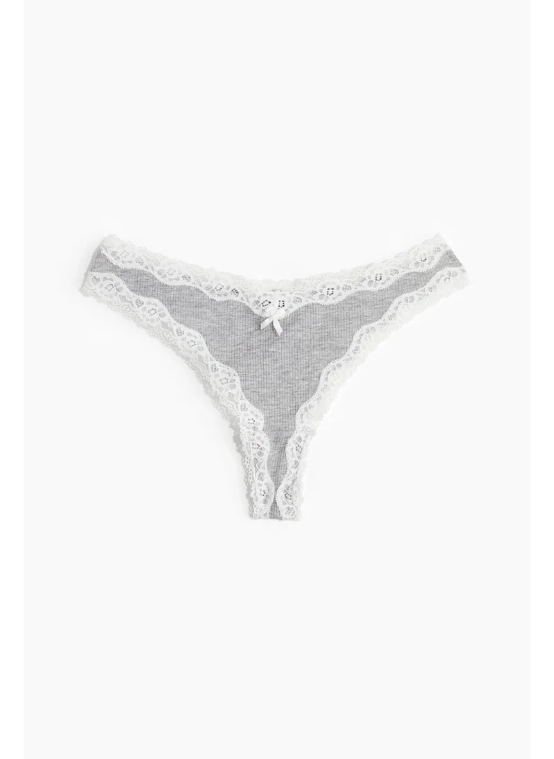 H&M 5-pack cotton and lace Brazilian briefs