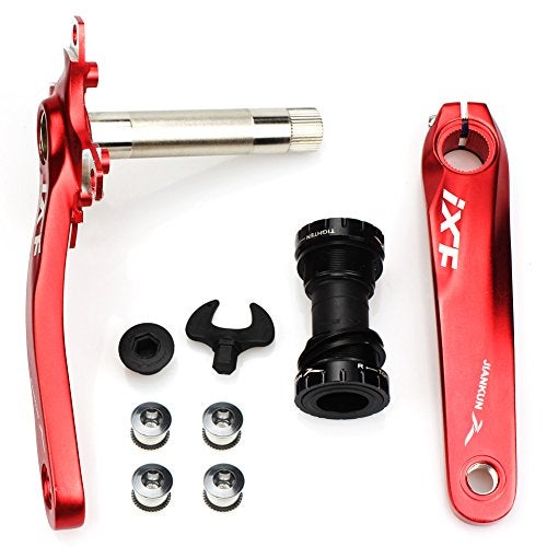 CYSKY Bike Crank Arm Set Mountain Bike Crank Arm Set 170mm 104 BCD with Bottom Bracket Kit and Chainring Bolts for MTB BMX Road Bicyle Compatible with Shimano FSA Gaint Red