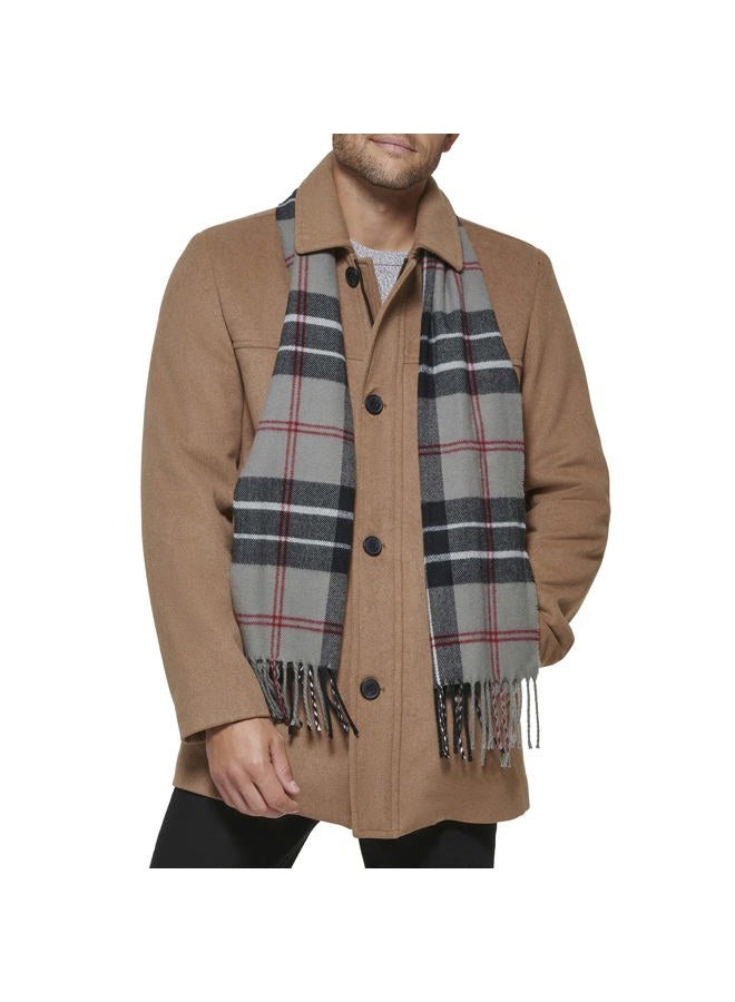 DOCKERS mens Weston Wool Blend Coat With Scarf (Regular and Big & Tall), Camel/Light Grey Scarf, 3XL - Image 4