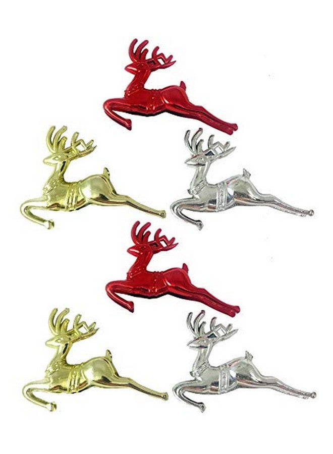 Evisha 6 Pcs Metallic Reindeers and 12 Bells Merry Christmas Tree Hanging Decoration - Image 2