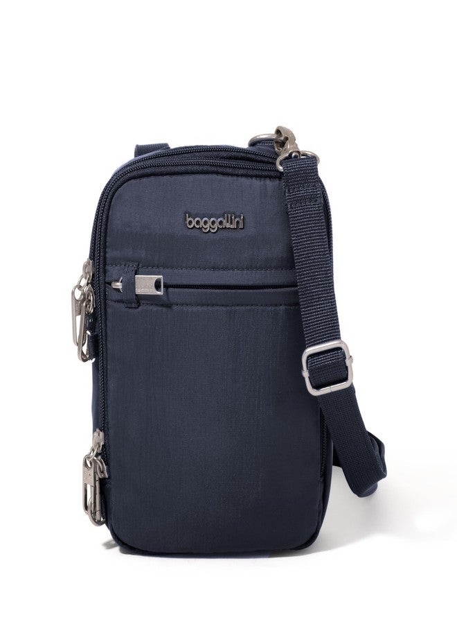 Baggallini Securtex® Anti-theft Mini Everything Crossbody Bag, 6.3"x8.25" Rfid, Locking Zippers & Cut-resistant Strap, French Navy, One size - Image 1