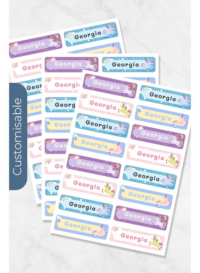 Share the Love Magical Unicorn Name Labels – Personalized Back-to-School Stickers - Image 1