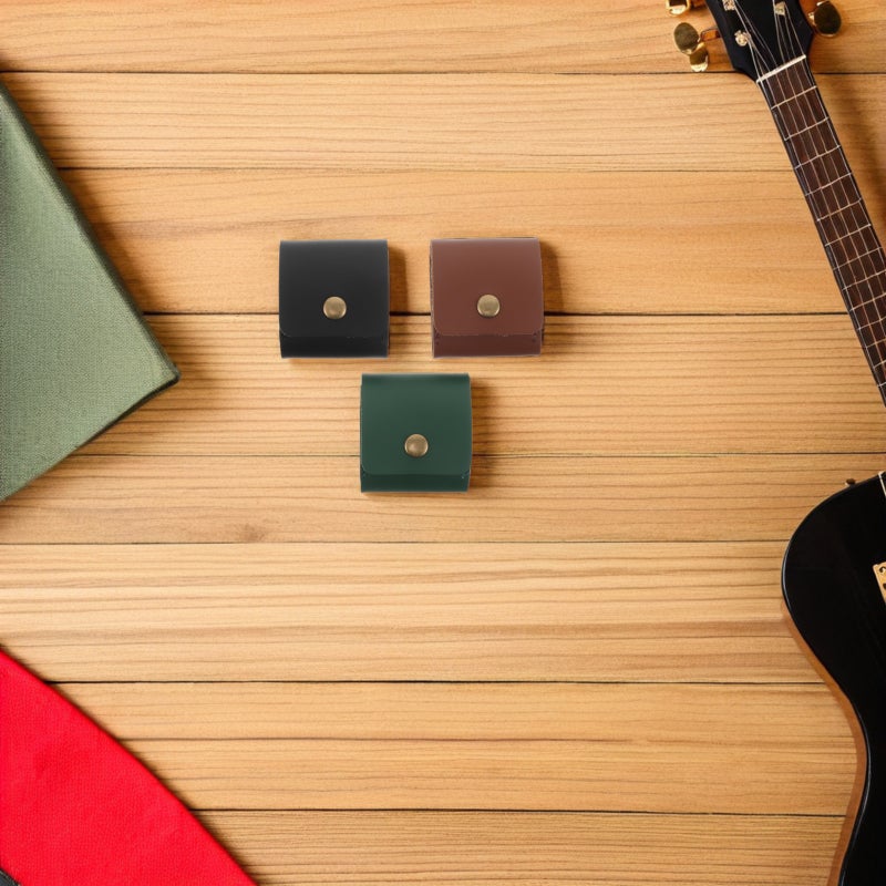 3pcs Pu Leather Guitar Pick Holder: Foldable Roll-Up Plectrum Organizer Bag With 3 Compartment - Guitar Pick Storage Pouch For Guitarists - Image 4