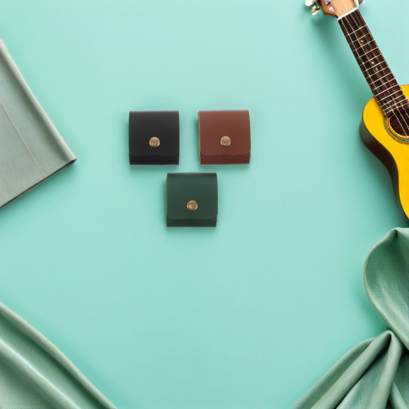 3pcs Pu Leather Guitar Pick Holder: Foldable Roll-Up Plectrum Organizer Bag With 3 Compartment - Guitar Pick Storage Pouch For Guitarists - Image 5